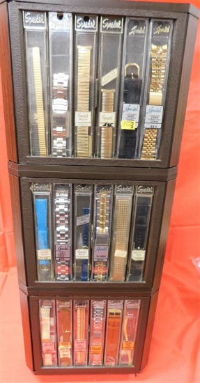 72 WATCH BANDS NEW IN CASE ON CAROUSEL (CAROUSEL INCLUDED)