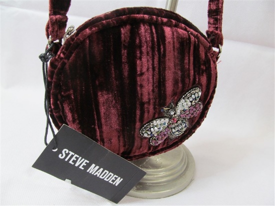 NEW WITH TAGS STEVE MADDEN BLOTUS WINE CROSS BODY