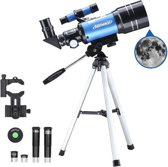 AOMEKIE Telescope for Astronomy Beginners Kids Adults 70mm Astronomical telescopes with Smartphone A