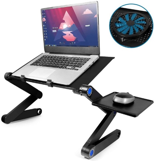 MOSAJIE Laptop Table  Adjustable Laptop Bed Table  Portable Laptop Workstation Notebook Stand Readin