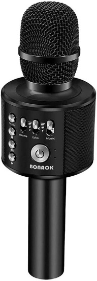 BONAOK Wireless Bluetooth Karaoke Microphone 3-in-1 Portable Handheld karaoke Mic Speaker Machine