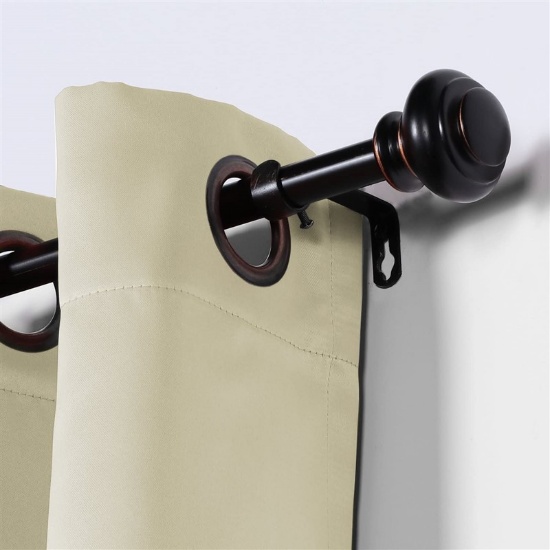 Black Drapery Rod Window Treatment Curtain Rod With Decrative Designed Style Finial 3/4 inch Diamete