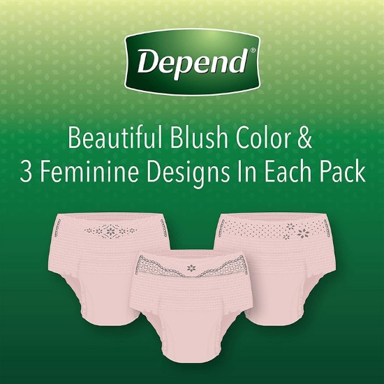 Depend FIT-FLEX Incontinence & Postpartum Underwear for Women XL