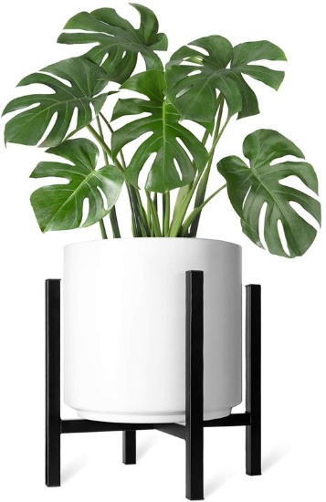 Mkono Plant Stand - EXCLUDING Plant Pot Mid Century Modern Tall Metal Pot Stand Indoor Flower Potted