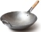 Wok Traditional Hand Hammered Carbon Steel Pow Wok with Wooden and Steel Helper Handle