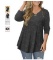 Women’s Plus Size Short Sleeve Henley Shirt V Neck Floral Blouses Tunic Tops M-2XL