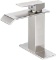 Waterfall Spout Brushed Nickel Single Handle One Hole Bathroom Sink Faucet Deck Mount Lavatory Comme