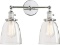 Double Sconce Vintage Industrial Antique 2-Lights Wall Sconces with Oval Cone Clear Glass Shade (Chr
