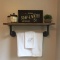 Industrial Pipe Shelf, Rustic Wall Shelf with Towel Bar, 24