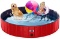 Foldable Dog Pool Hard Plastic Collapsible Pet Bath Tub for Puppy Small Dogs Cats and Kids 32 X 8 in