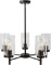 Contemporary 5-Light Large Chandeliers Oil Rubbed Bronze Modern Lighting Fixtures Hanging Clear Glas