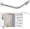 Stretchable Corner Shower Curtain Rod - Drill Free Install 304 Stainless L Shaped 23.6-32