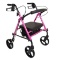 ProBasics Aluminum Rolling Walker for Seniors - Adjustable Seat & Height with 8 Inch Wheels Pink