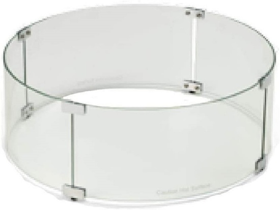  Round Fire Pit Glass Wind Guard (WG23-RD) 23-Inch