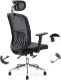Office Chair Breathable Mesh Computer Chair with Ergonomic Lumbar Support Black Swivel Desk Chair wi