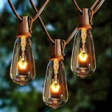 Outdoor String Lights 20Ft with 20 Edison Bulbs Vintage Bistro String Lights Waterproof Patio String