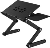 Adjustable Laptop Stand, Portable Laptop Table Stand with 2 CPU Cooling Fans,Detachable Mouse Pad, E