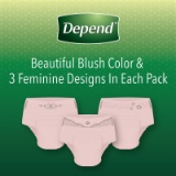 Depend Fit-Flex Incontinence Underwear for Women, Maximum Absorbency, Extra-Large, Light Pink 24 Cou