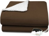 Pure Warmth MicroMink Sherpa Digital Twin Heated Electric Blanket Mint