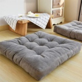 Solid Square Seat Cushion, Tufted Thicken Pillow Seat Corduroy Chair Pad Tatami Floor Cushion for Yo