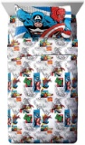 3 Piece Full Sheet Set-Features Captain America Hulk Iron Man Spiderman and Thor-Fade Resistant Poly