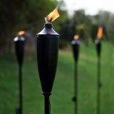 Set of 4 Tikki Backyard Torch - 60 inch Citronella Garden Outdoor/Patio Flame Metal Torch - Black Ma