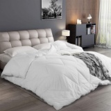 Down Alternative Comforter Full Size 100% Cotton Cover-Soft FluffyStand Alone Bedding ComforterLight