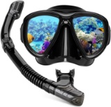 Diving Mask Diving Goggles Snorkel Set for Adults and YouthPanoramic View Anti-Fog Lens Anti-Leak Dr