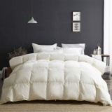 100% Organic Cotton All Season Goose Down Comforter King Size 650 Fill Power Medium Warmth Hypoaller