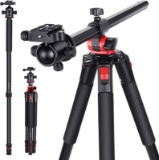 72.4 inches Aluminum Camera Tripod Monopod with 360 Degree Rotatable Center Column and Ball Head Qui