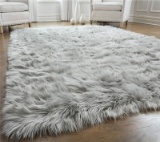 Original Premium Faux Fur Area Rug Soft Living Room Area Rug 5x7 Bedroom Floor Rugs Softest Feeling