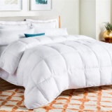 All-Season White Down Alternative Quilted Comforter - Corner Duvet Tabs - Hypoallergenic - Plush Mic