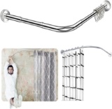 Stretchable Corner Shower Curtain Rod - Drill Free Install 304 Stainless L Shaped 23.6-32