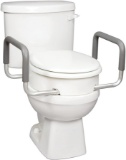 Carex 3.5 Inch Raised Toilet Seat with Arms - For Round Toilets - Elevated Toilet Riser with Removab