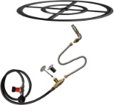 Stanbroil LP Propane Gas Fire Pit Burner Ring Installation Kit Black Steel 24-inch