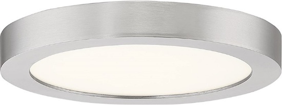 Outskirt Modern Super Flush Mount Ceiling Lighting 1-Light LED 12 Watts Brushed Nickel (1" H x 8" W)