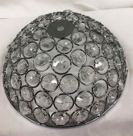 Silver and crystal lamp shade 8.5x3”