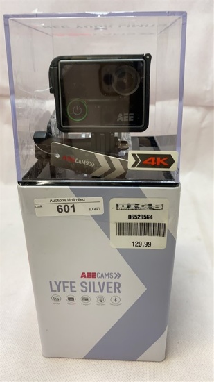 LYFE SILVER AEECAMS TOUCH SCREEN VIDEO CAMERA (like GoPro) - Tested Working