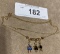 14K GOLD CHAIN W/ 3 PEOPLE PENDANTS WITH 3 BIRTH STONES 24