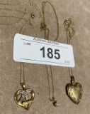LOT OF 3 10K GOLD CHAINS W/ PENDANTS