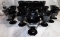 24 PIECES BLACK OCTAGON GLASS GOBLETS