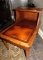 ANTIQUE LEATHER TOP STEP TABLE