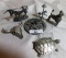 6 PIECES PEWTER ANIMAL FIGURES