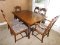 ANTIQUE 7 PIECE DINING ROOM SET - 1 CAPTAIN - 5 MATES - INTERNAL EXT. ON BOTH ENDS - 40