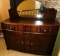 ANTIQUE BUN FOOT SIDEBOARD W/ MIRROR - 55