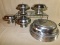 16 PIECES STAINLESS STEEL SET - COVERED SERVING DISHES & PLATE COVERS