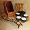 9 PIECE LOT - ORIENTAL TEA SET - BAMBOO PIECES