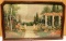 ANTIQUE FRAMED W. M. THOMPSON FLORAL PATH W/ COLUMNS ON RIGHT - 32