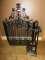 AWESOME HEAVY FIREPLACE SCREEN & TOOLS