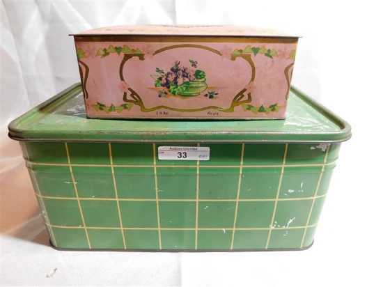 VINTAGE TINS - LOUIS SHERRY NY PARIS CANDY BOX (HINGED)/BREAD BOX (HINGED)